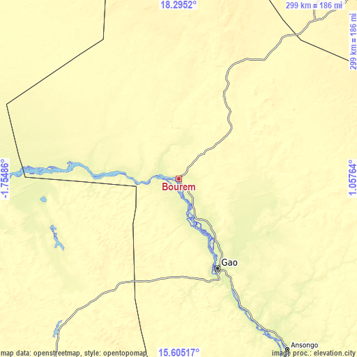 Topographic map of Bourem