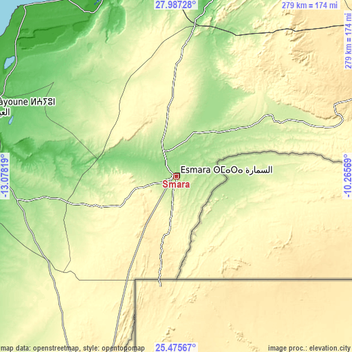 Topographic map of Smara