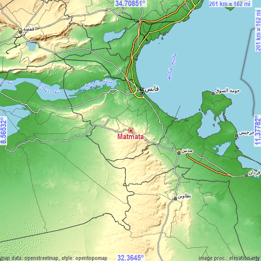 Topographic map of Matmata