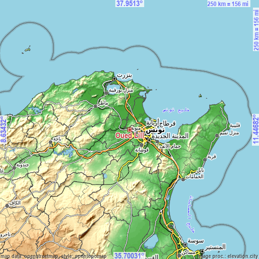 Topographic map of Oued Lill