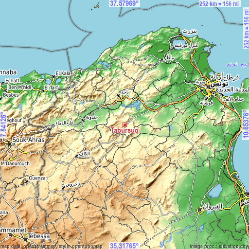 Topographic map of Tabursuq