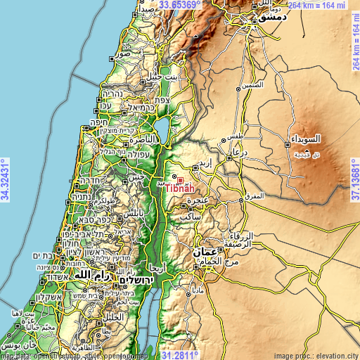 Topographic map of Tibnah