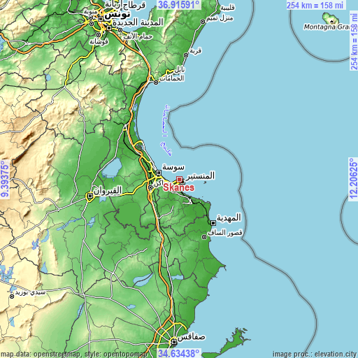 Topographic map of Skanes