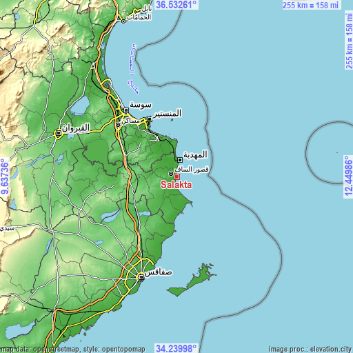 Topographic map of Salakta