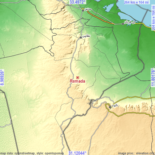 Topographic map of Remada