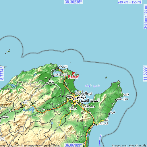 Topographic map of Rafrāf