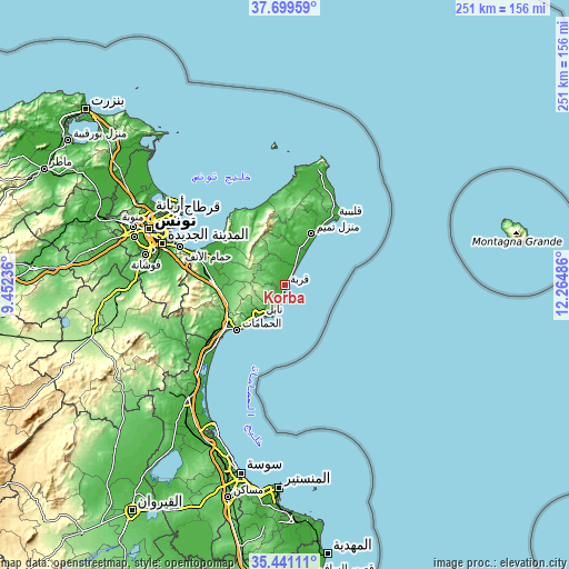 Topographic map of Korba