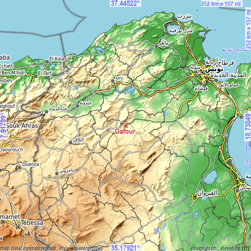 Topographic map of Gafour