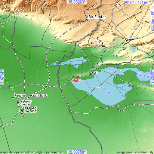 Topographic map of Nefta