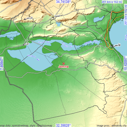 Topographic map of Jemna