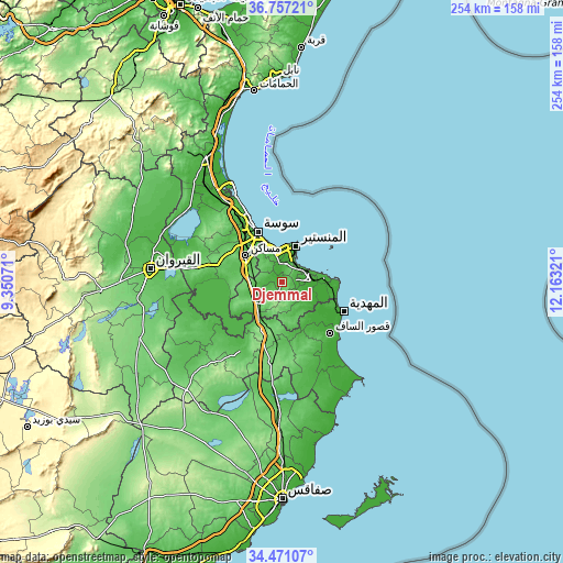 Topographic map of Djemmal