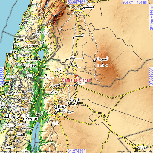 Topographic map of Samā as Sirḩān