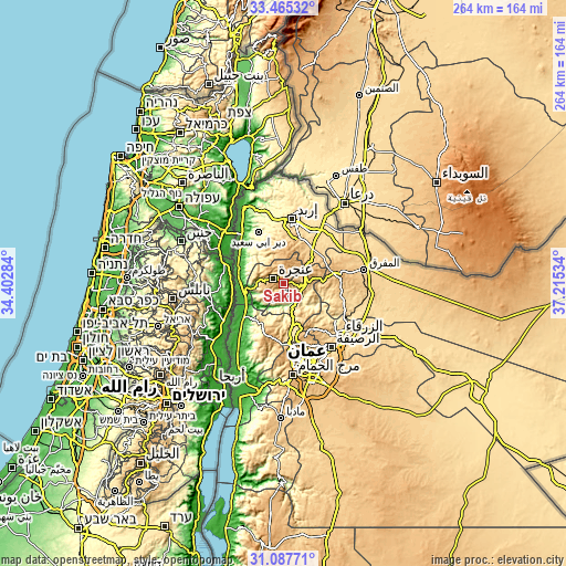 Topographic map of Sakib