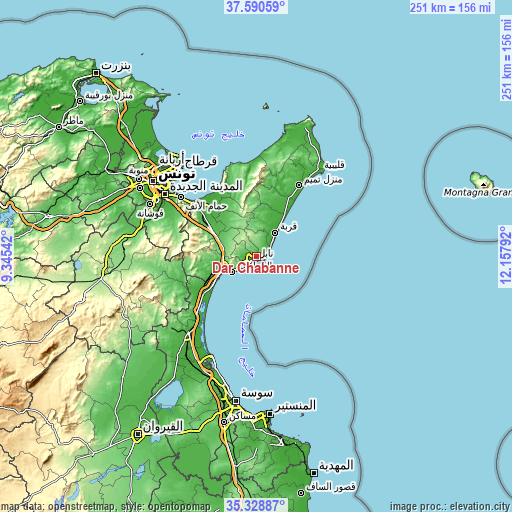 Topographic map of Dar Chabanne