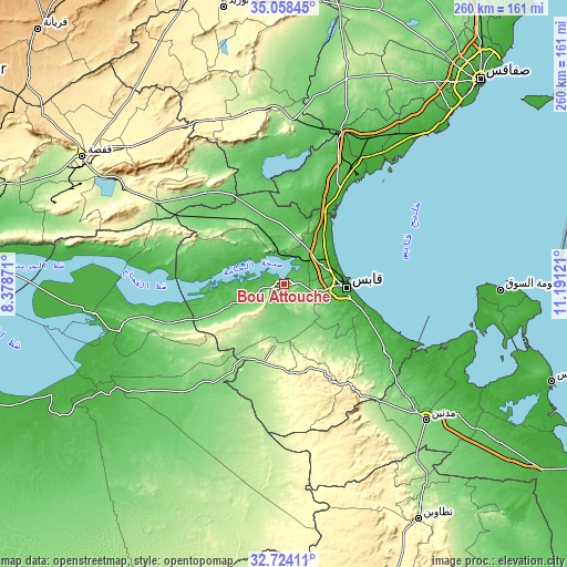 Topographic map of Bou Attouche