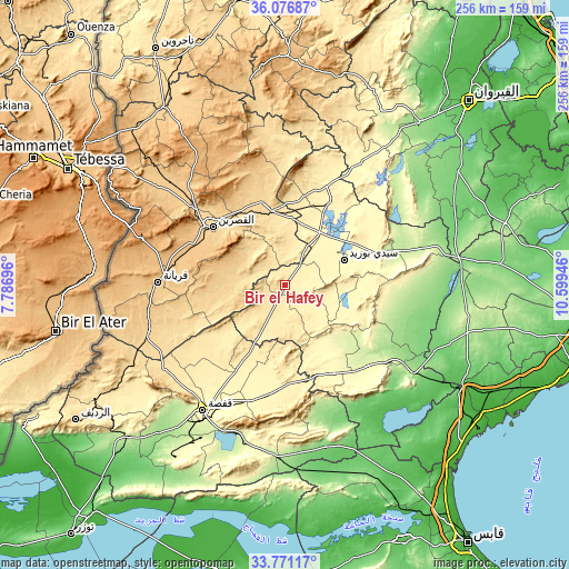 Topographic map of Bir el Hafey