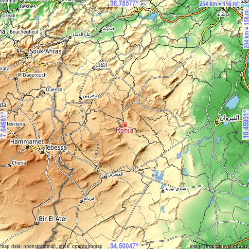 Topographic map of Rohia