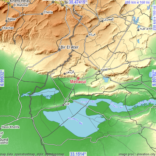 Topographic map of Metlaoui