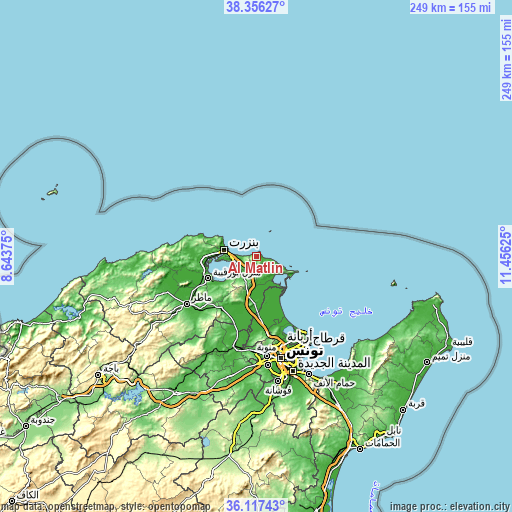 Topographic map of Al Matlīn