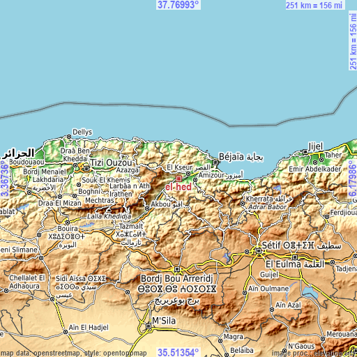 Topographic map of el hed