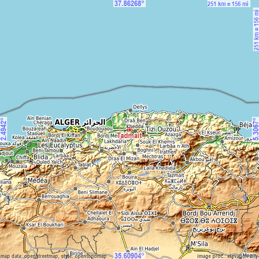 Topographic map of Tadmaït