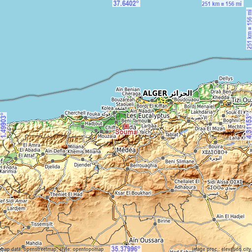 Topographic map of Souma