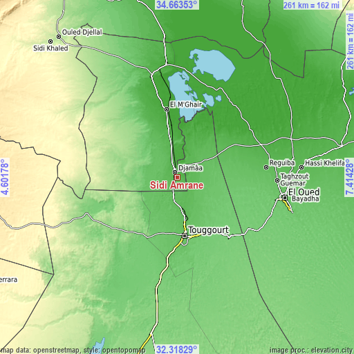 Topographic map of Sidi Amrane