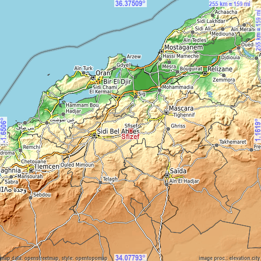 Topographic map of Sfizef