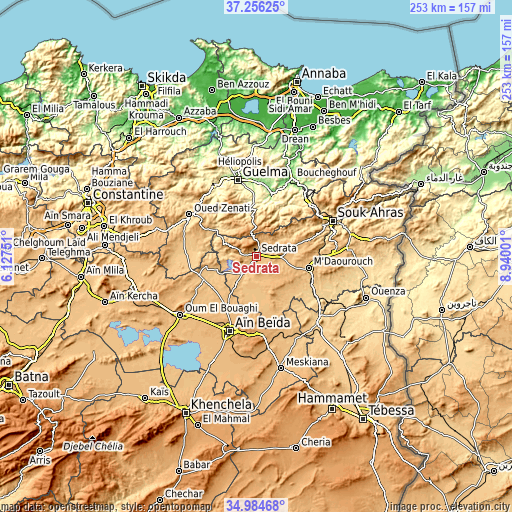 Topographic map of Sedrata
