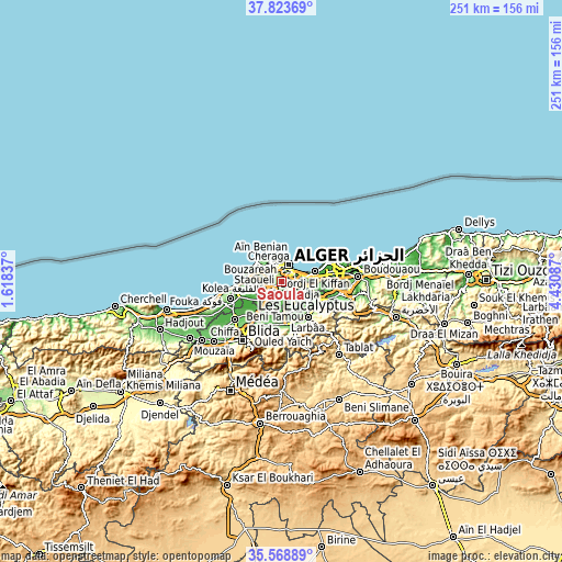 Topographic map of Saoula