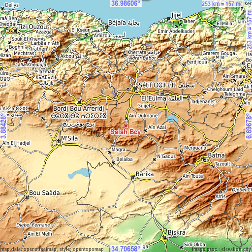 Topographic map of Salah Bey