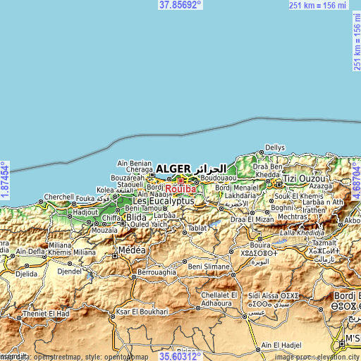 Topographic map of Rouiba