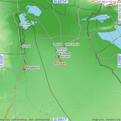 Topographic map of Robbah