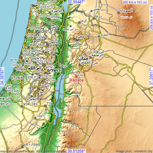 Topographic map of Mādabā