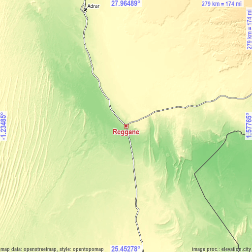 Topographic map of Reggane