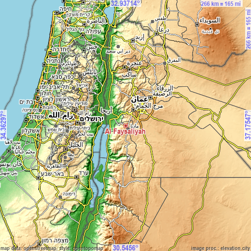 Topographic map of Al Fayşalīyah