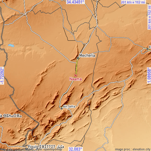 Topographic map of Naama