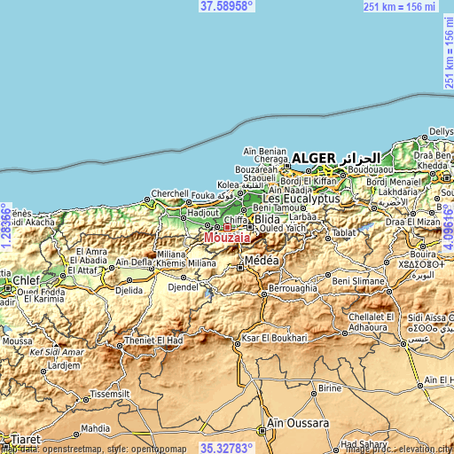 Topographic map of Mouzaïa