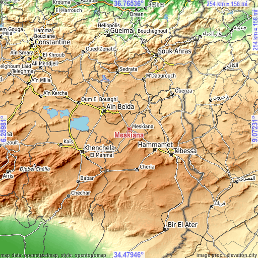 Topographic map of Meskiana