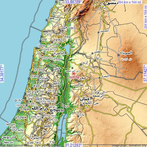 Topographic map of Judita