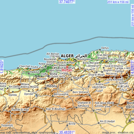 Topographic map of Meftah
