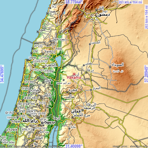 Topographic map of Ḩakamā