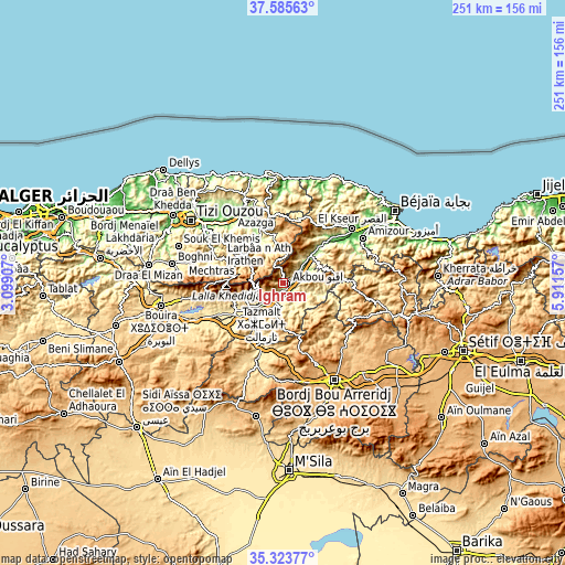 Topographic map of Ighram