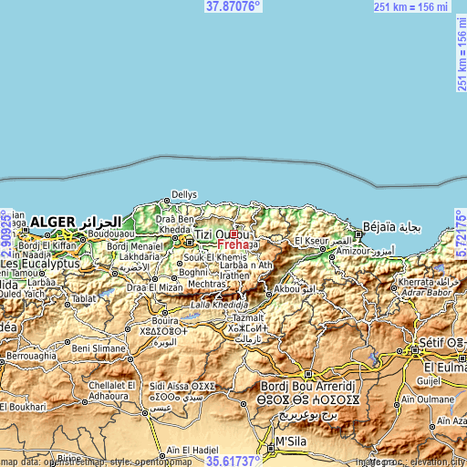 Topographic map of Freha