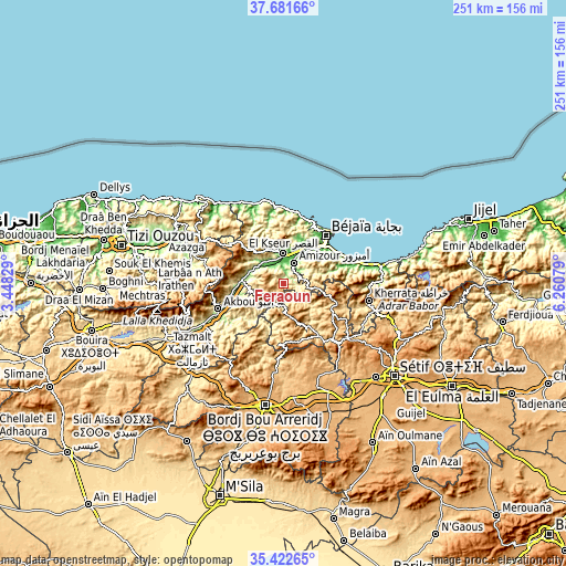 Topographic map of Feraoun