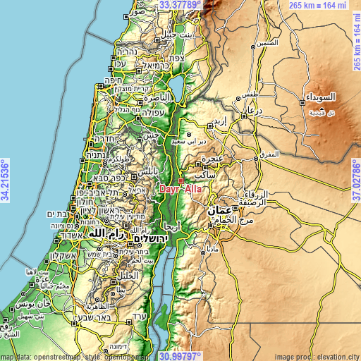 Topographic map of Dayr ‘Allā