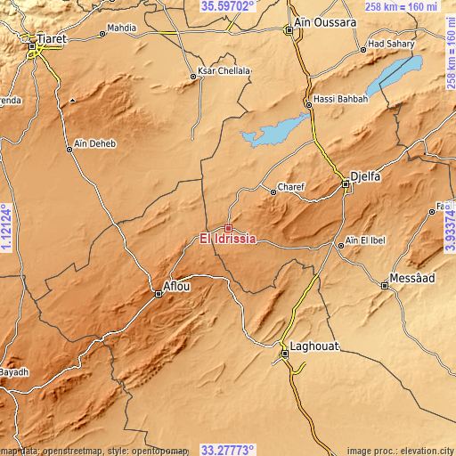 Topographic map of El Idrissia