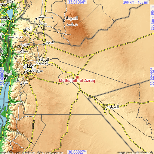 Topographic map of Muthallath al Azraq