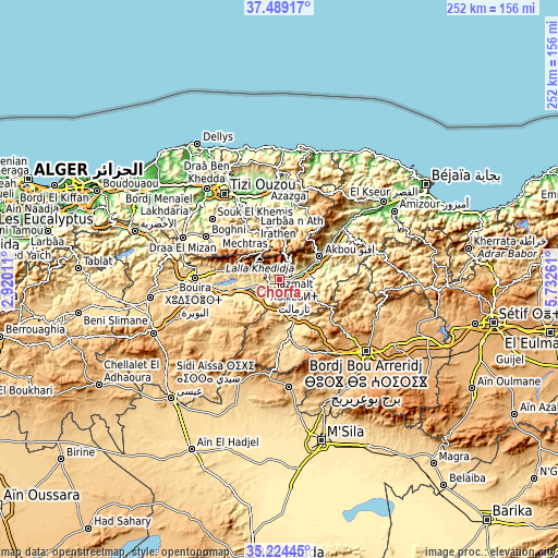 Topographic map of Chorfa