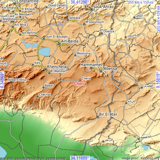 Topographic map of Cheria